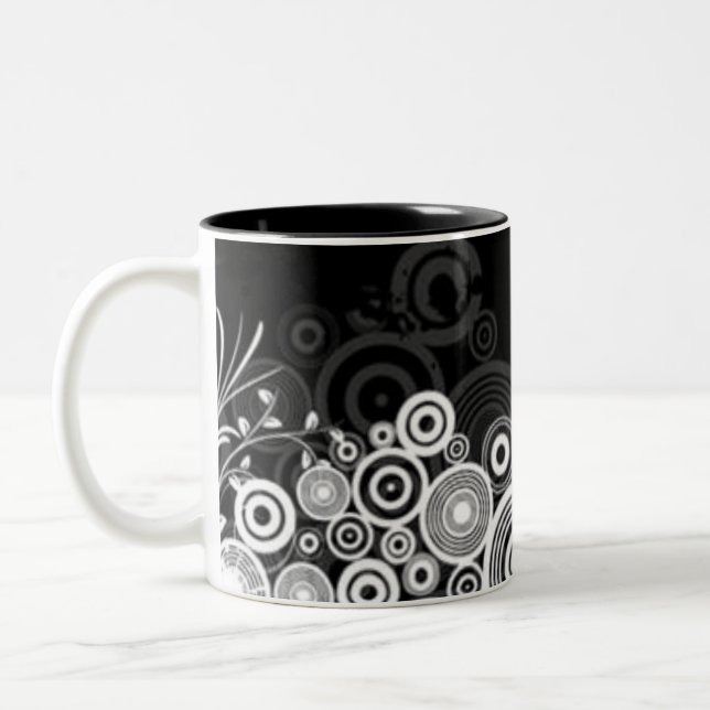De Café Em Dois Tons O Grunge circunda a caneca (Esquerda)