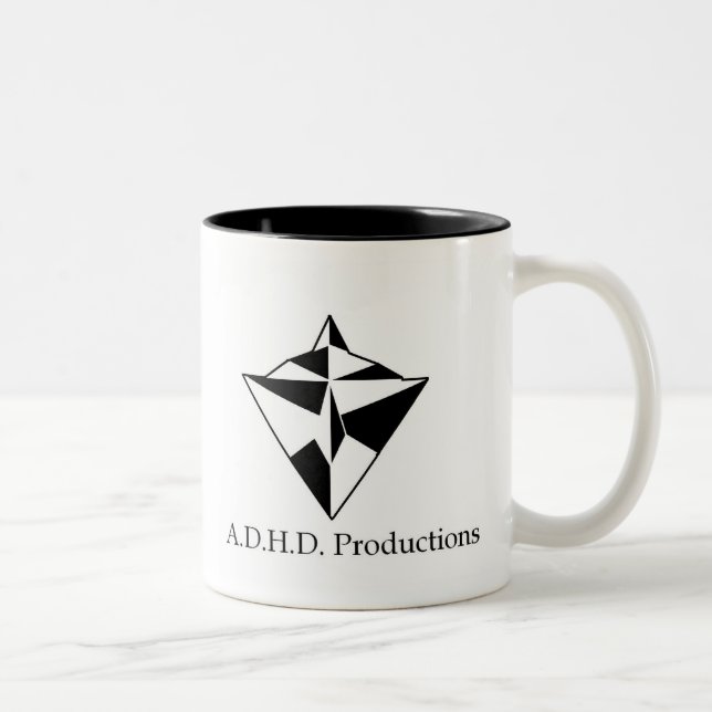 De Café Em Dois Tons o logotipo 2 do adhd tomou partido caneca (Direita)