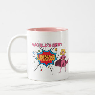 De Café Em Dois Tons O melhor SUPERBOSS do mundo - caneca engraçada do