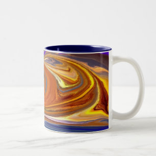 De Café Em Dois Tons O ouro acena a caneca