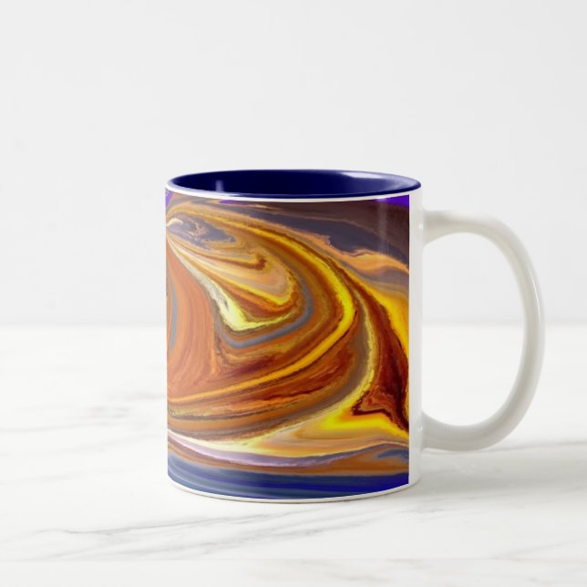 De Café Em Dois Tons O ouro acena a caneca (Direita)