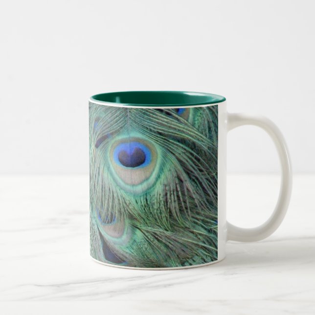 De Café Em Dois Tons O pavão empluma-se a caneca (Direita)