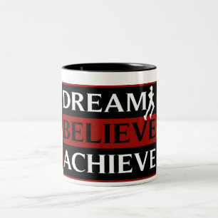 De Café Em Dois Tons O sonho acredita consegue caneca Running
