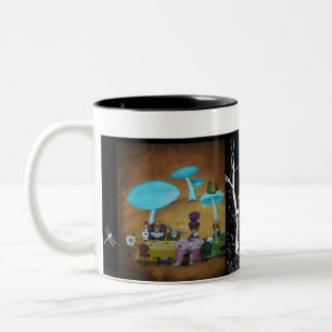 De Café Em Dois Tons O tea party do Hatter louco - Alice na caneca do
