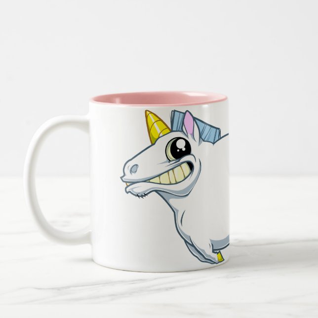 De Café Em Dois Tons O unicórnio Farts caneca (Esquerda)