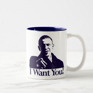 De Café Em Dois Tons Obama eu quero-o! Caneca