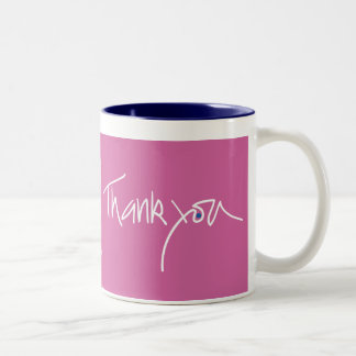 De Café Em Dois Tons Obrigado caneca da cor do fuschia
