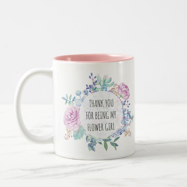 De Café Em Dois Tons obrigado sendo minha caneca floral do florista (Esquerda)
