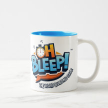 Oh Bleep! Azul do Dois-Tom da caneca do logotipo