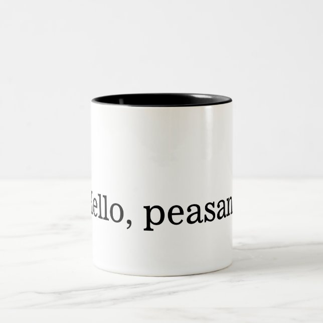 De Café Em Dois Tons "Olá!, camponês." caneca do dois-tom (Centro)