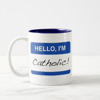 De Café Em Dois Tons Olá!, eu sou caneca católica