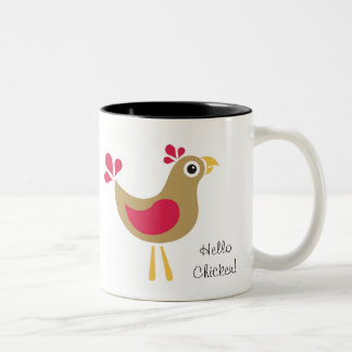 De Café Em Dois Tons Olá! galinha! Caneca