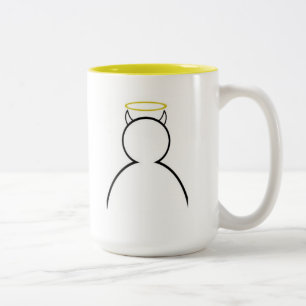 De Café Em Dois Tons Os chifres mantêm meu halo acima da caneca