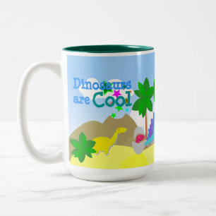 De Café Em Dois Tons Os dinossauros são caneca conhecida legal