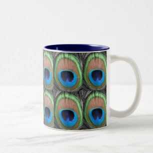 De Café Em Dois Tons Os olhos do pavão telharam a caneca