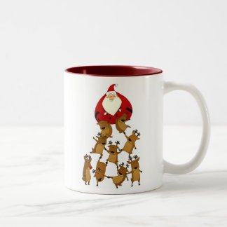De Café Em Dois Tons Papai noel & caneca da rena
