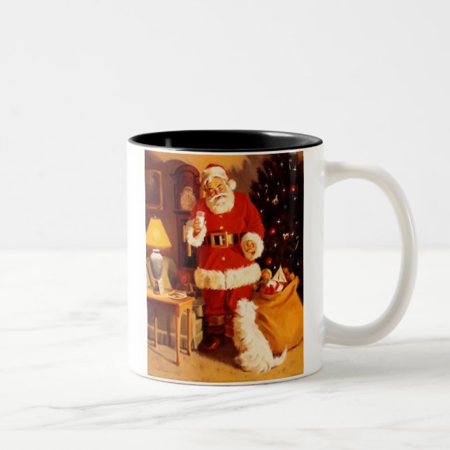 De Café Em Dois Tons Papai noel que come o leite & a caneca dos (Direita)