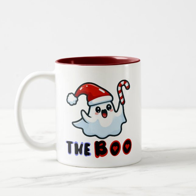 De Café Em Dois Tons Papais noeis Bonitos Espantam A Caneca Boo (Esquerda)