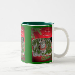 De Café Em Dois Tons Papier Mache Red Coated Papais noeis Feliz Caneca