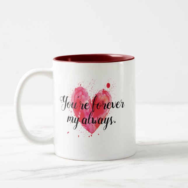 De Café Em Dois Tons Para sempre minha sempre caneca (Esquerda)
