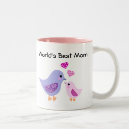 De Café Em Dois Tons Pássaro bonito da melhor mamã do mundo & caneca do