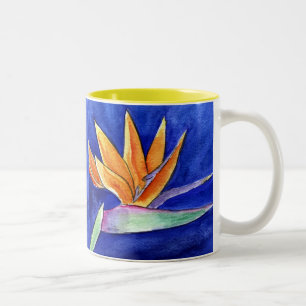 De Café Em Dois Tons Pássaro da Flor do Paraíso pintando caneca ou ta