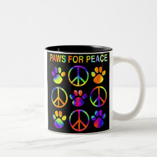 De Café Em Dois Tons Patas para a caneca da paz