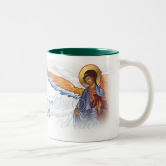 De Café Em Dois Tons "Paz caneca na terra" com anjos