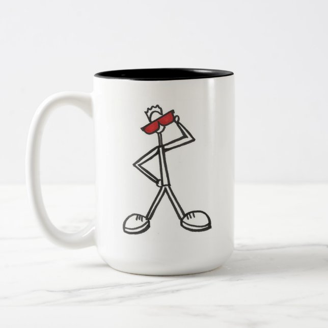 De Café Em Dois Tons peh_onMug - caneca + quadrado vermelho (Esquerda)