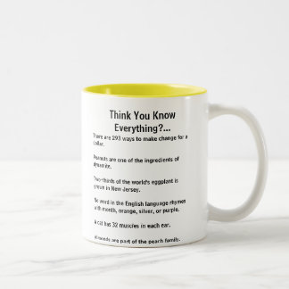 De Café Em Dois Tons Pense que você sabe tudo parte dianteira da caneca