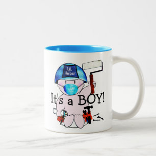 De Café Em Dois Tons Pequeno Menino Carpinteiro Stud Caneca