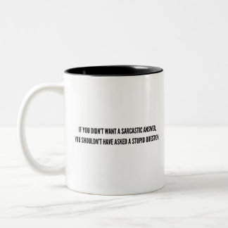 De Café Em Dois Tons Pergunta Estúpida - Caneca Engraçada