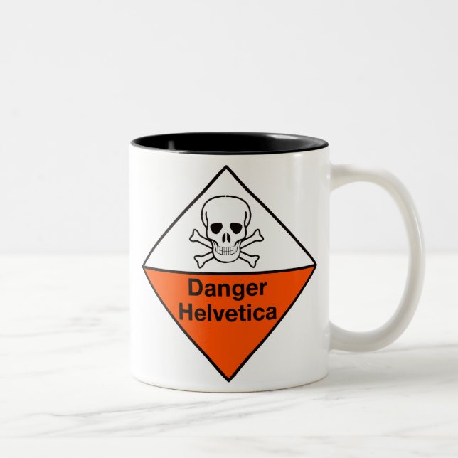 De Café Em Dois Tons Perigo: Caneca Helvética (Direita)