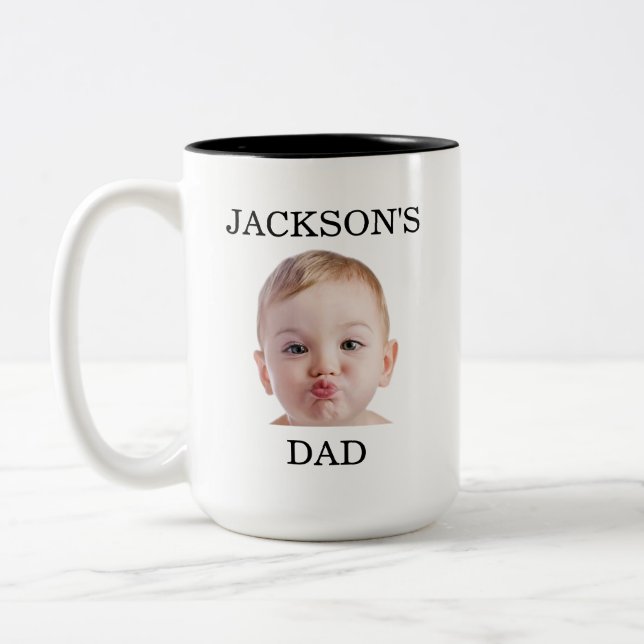 De Café Em Dois Tons Personalizar a caneca do bebê, personalizar a foto (Esquerda)