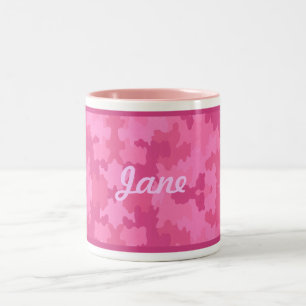 De Café Em Dois Tons Personalize a caneca cor-de-rosa brilhante