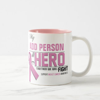 De Café Em Dois Tons Personalize MINHA caneca do HERÓI:  Cancro da mama