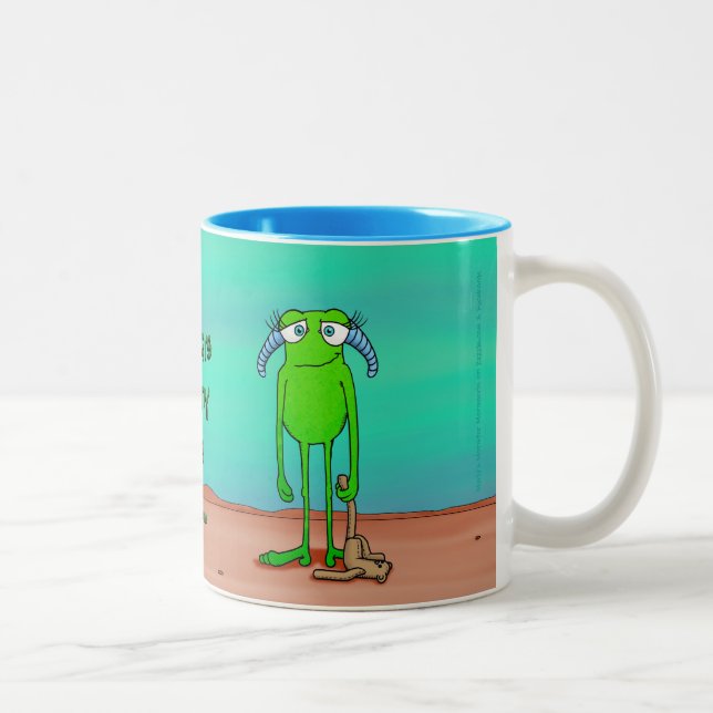 De Café Em Dois Tons Pés a alienígena, caneca (Direita)