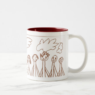 De Café Em Dois Tons Pessoas felizes que guardaram a caneca das mãos