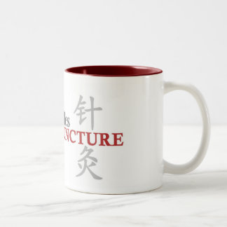 De Café Em Dois Tons Pinos e caneca das agulhas