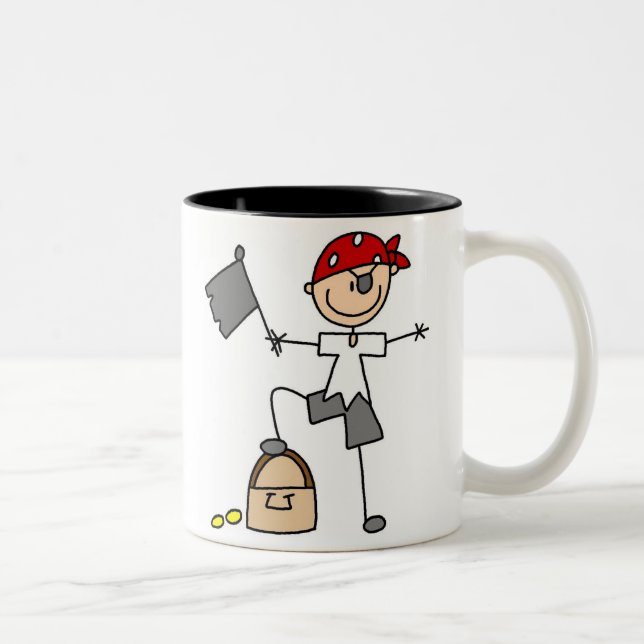 De Café Em Dois Tons Pirata com caneca do tesouro (Direita)