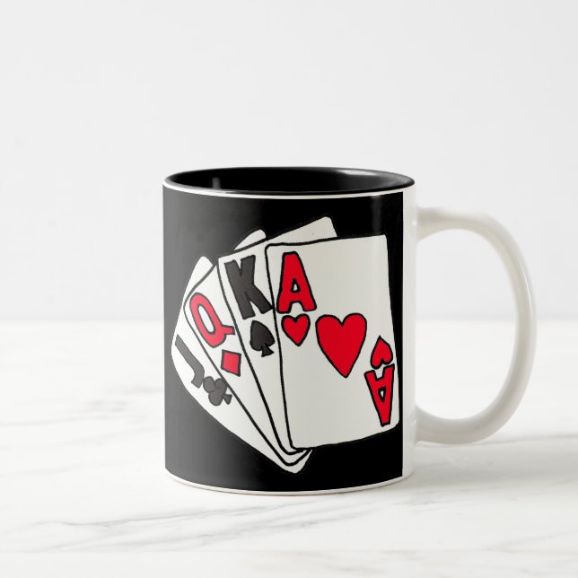 De Café Em Dois Tons Plataforma CG da caneca dos cartões (Direita)