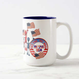De Café Em Dois Tons Pnha E.U. para trás na caneca dos EUA