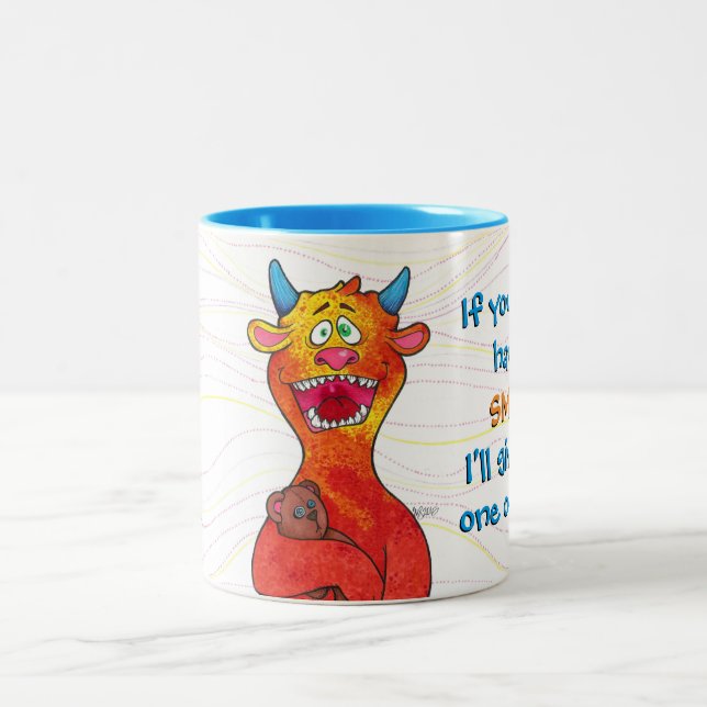 De Café Em Dois Tons Pontilhe o monstro, caneca (Centro)