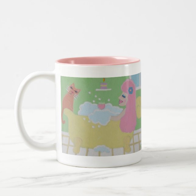 De Café Em Dois Tons Prazeres simples da caneca da vida (Esquerda)