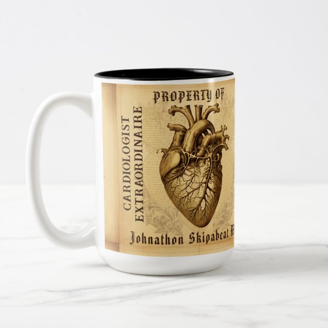 De Café Em Dois Tons Presente personalizado para a caneca cardiologista (Esquerda)