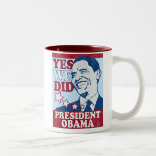 De Café Em Dois Tons Presidente Obama Vintage Caneca