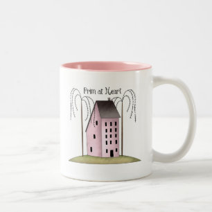 De Café Em Dois Tons Prim na caneca do Coração-Café