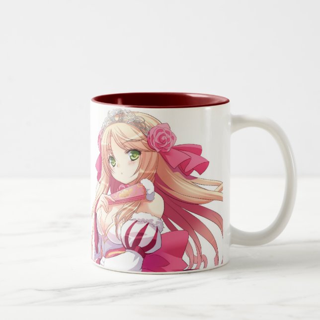 De Café Em Dois Tons Princesa Anime Menina Caneca (Direita)