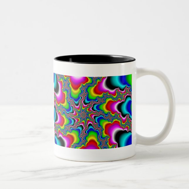 De Café Em Dois Tons Psychedelica - Caneca Fractal (Direita)
