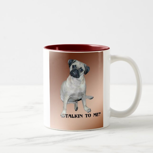 De Café Em Dois Tons Puggle Talkin a mim caneca (Direita)